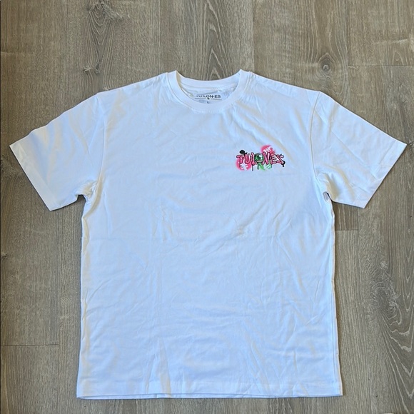 Bright White Short Sleeve Tees Cotton Crew Neck - Picture 1 of 4